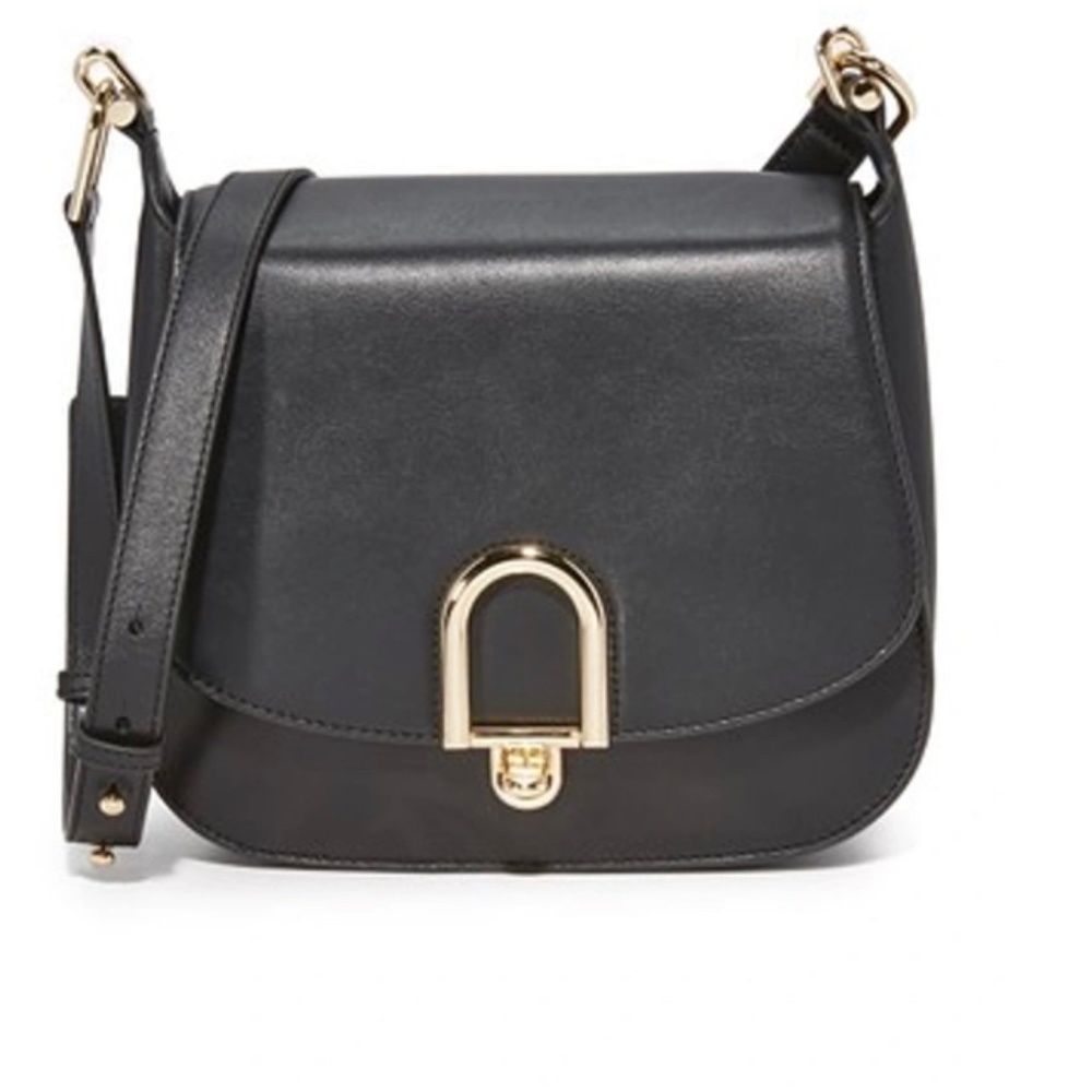 MICHAEL Michael Kors Delfina Black Leather Saddle Bag